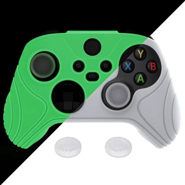 Main image of PlayVital Glow in Dark Green Samurai Edition Anti-slip Controller Grip Silicone Skin for Xbox Core Controller, Ergonomic Protective Case Cover for Xbox Series S/X Controller w/Thumb Grips