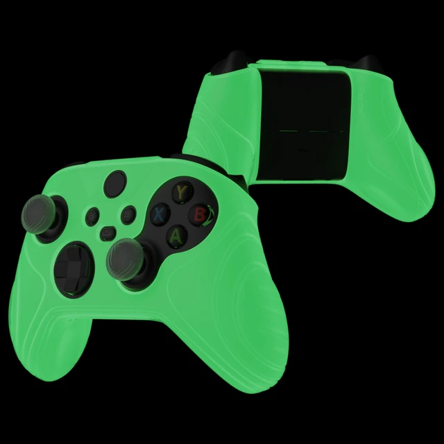 Alt view image 6 of 7 - PlayVital Glow in Dark Green Samurai Edition Anti-slip Controller Grip Silicone Skin for Xbox Core Controller, Ergonomic Protective Case Cover for Xbox Series S/X Controller w/Thumb Grips