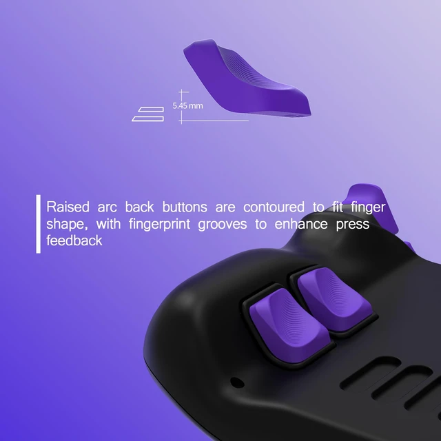 Alt view image 2 of 7 - PlayVital Design for Steam Deck Back Buttons & Shoulder Buttons Trigger Enhancement Set, LR Increaser Trigger Grip + Back Button Improvement Accessories for Steam Deck OLED & LCD - Purple