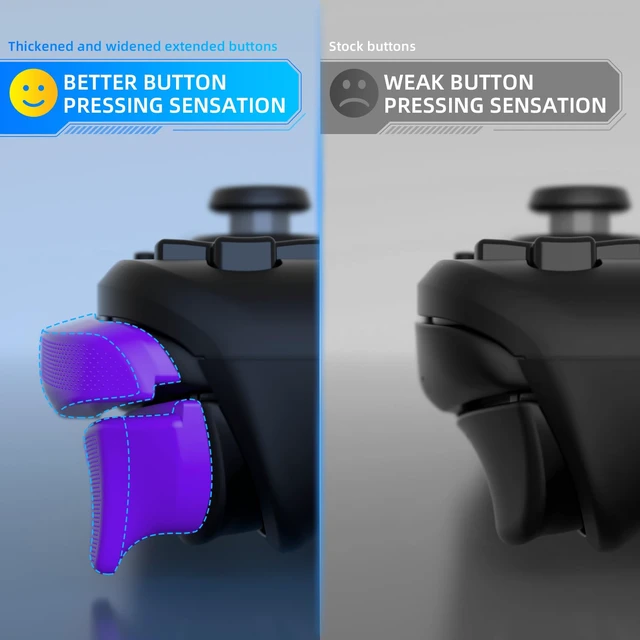 Alt view image 5 of 7 - PlayVital Design for Steam Deck Back Buttons & Shoulder Buttons Trigger Enhancement Set, LR Increaser Trigger Grip + Back Button Improvement Accessories for Steam Deck OLED & LCD - Purple