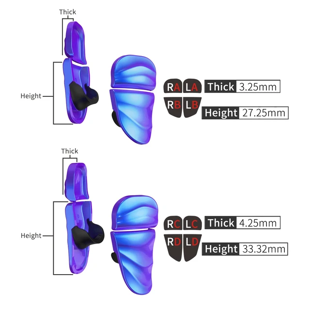 Alt view image 3 of 7 - PlayVital Dune 2 Pairs Trigger Stop Shoulder Buttons Extension Kit for ps5 Controller, Stopper Bumper Trigger Extenders for PS Portal, Game Improvement Adjusters for ps5 Edge - Chameleon Purple Blue