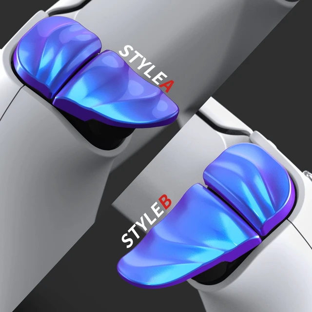 Alt view image 6 of 7 - PlayVital Dune 2 Pairs Trigger Stop Shoulder Buttons Extension Kit for ps5 Controller, Stopper Bumper Trigger Extenders for PS Portal, Game Improvement Adjusters for ps5 Edge - Chameleon Purple Blue