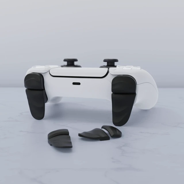 Alt view image 7 of 7 - PlayVital Dune 2 Pairs Trigger Stop Shoulder Buttons Extension Kit for ps5 Controller, Stopper Bumper Trigger Extenders for PS Portal, Game Improvement Adjusters for ps5 Edge - Black
