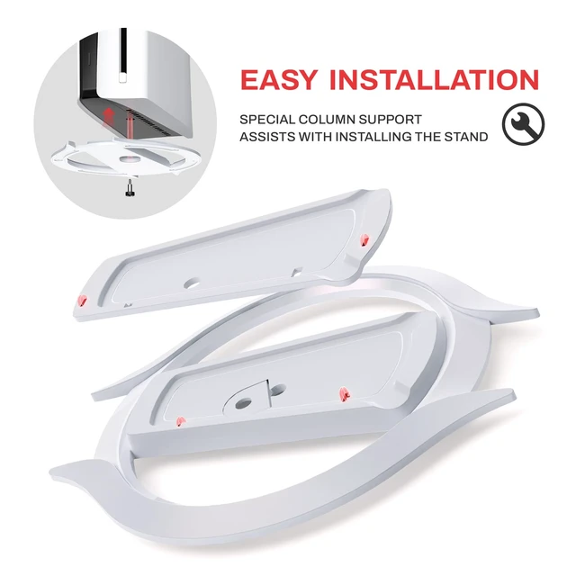 Alt view image 3 of 7 - playvital Vertical Stand for ps5/Slim/Pro/Standard Console Disc & Digital, Space-Saving Holder Base Accessories for ps5/Pro/Slim with Anti-Slip Pads, Enhanced Stability - White