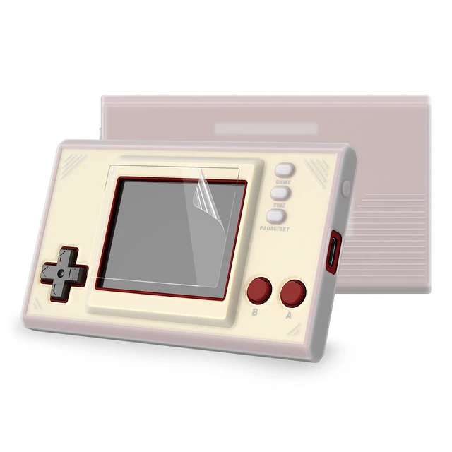 Main image of PlayVital Semi-Transparent Clear Silicone Cover Protective Case Skin for Nintendo Game & Watch: Super Mario Bros w/ 2 Pcs Screen Protectors