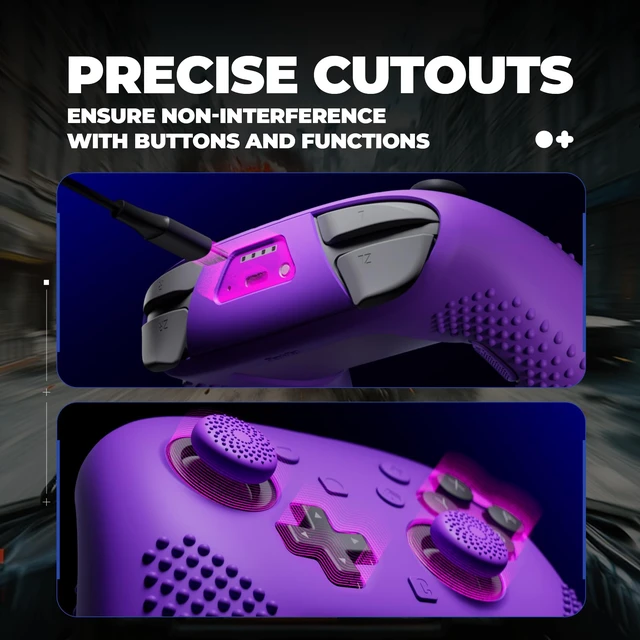 Alt view image 2 of 7 - PlayVital Silicone Cover Skin for Nintendo Switch 2 Pro Controller 3D Studded Edition Anti-Slip Grip Protector Case for Switch 2 Pro with Back Button Cap, Thumb Grips & Sticker - Purple
