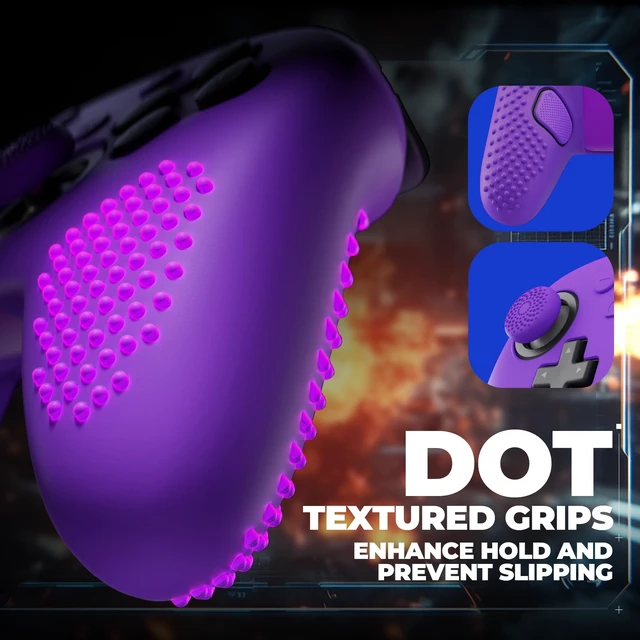 Alt view image 3 of 7 - PlayVital Silicone Cover Skin for Nintendo Switch 2 Pro Controller 3D Studded Edition Anti-Slip Grip Protector Case for Switch 2 Pro with Back Button Cap, Thumb Grips & Sticker - Purple