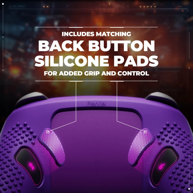 Alt view image 4 of 7 - PlayVital Silicone Cover Skin for Nintendo Switch 2 Pro Controller 3D Studded Edition Anti-Slip Grip Protector Case for Switch 2 Pro with Back Button Cap, Thumb Grips & Sticker - Purple