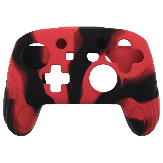 Alt view image 2 of 7 - PlayVital Samurai Edition Ergonomic Silicone Skin Protective Case for Nintendo Switch Pro Controller, Soft Anti-slip Controller Grip Protector for Nintendo Switch Pro with Thumb Grip Caps- Black & Red