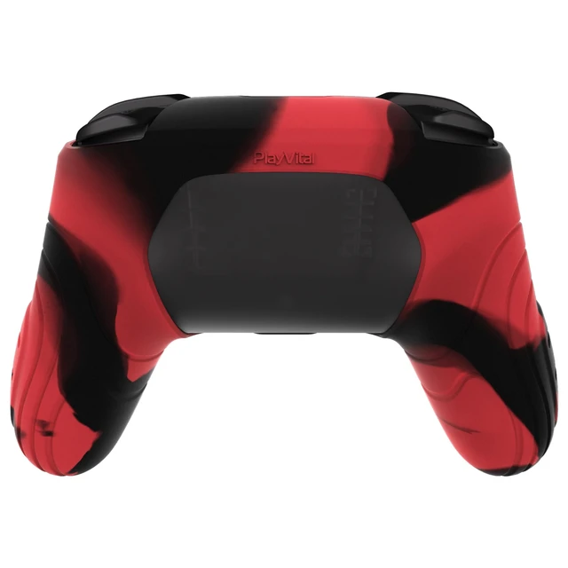 Alt view image 7 of 7 - PlayVital Samurai Edition Ergonomic Silicone Skin Protective Case for Nintendo Switch Pro Controller, Soft Anti-slip Controller Grip Protector for Nintendo Switch Pro with Thumb Grip Caps- Black & Red