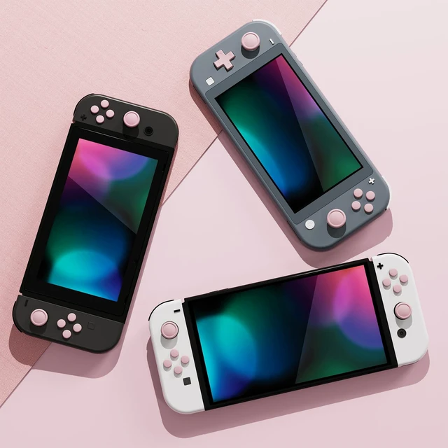 Alt view image 4 of 7 - PlayVital Silicone Button Covers & Thumb Grip Set for Nintendo Switch/OLED | ABXY Directional Key Button Caps for Nintendo Switch/OLED/Lite with Switch Lite D-Pad Button Cap, Pink