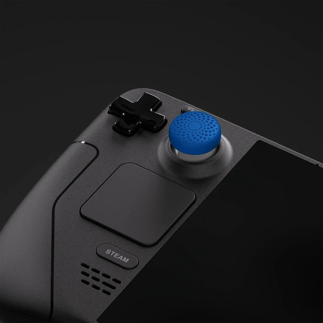 Alt view image 4 of 7 - PlayVital Thumb Grip Caps for Steam Deck LCD, Silicone Thumbsticks Grips Joystick Caps for Steam Deck OLED - Raised Dots & Studded Design Blue