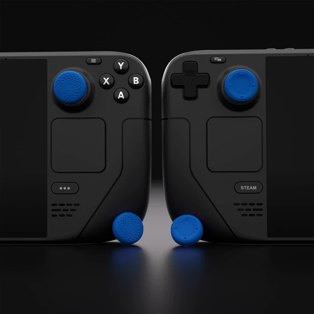 Alt view image 6 of 7 - PlayVital Thumb Grip Caps for Steam Deck LCD, Silicone Thumbsticks Grips Joystick Caps for Steam Deck OLED - Raised Dots & Studded Design Blue