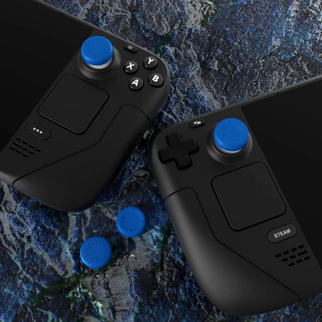 Alt view image 7 of 7 - PlayVital Thumb Grip Caps for Steam Deck LCD, Silicone Thumbsticks Grips Joystick Caps for Steam Deck OLED - Raised Dots & Studded Design Blue