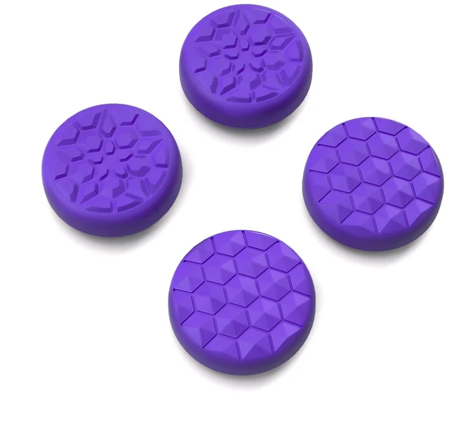 Main image of PlayVital Thumb Grip Caps for Steam Deck LCD, Silicone Thumbsticks Grips Joystick Caps for Steam Deck OLED - Diamond Grain & Crack Bomb Design Purple