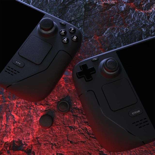 Alt view image 7 of 7 - PlayVital Thumb Grip Caps for Steam Deck LCD, Silicone Thumbsticks Grips Joystick Caps for Steam Deck OLED - Samurai & Guardian Edition