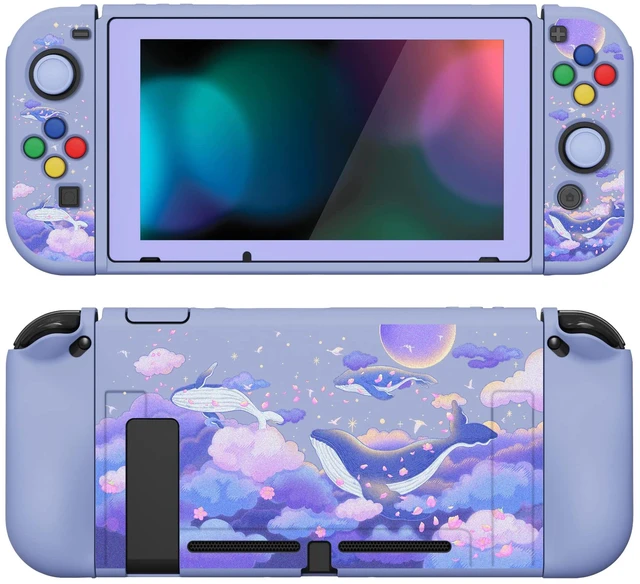 Main image of PlayVital ZealProtect Soft Protective Case for Nintendo Switch, Flexible Cover Protector for Switch with Screen Protector & Thumb Grip Caps & ABXY Direction Button Caps - Whale in Dream