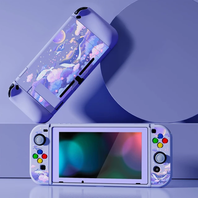 Alt view image 3 of 7 - PlayVital ZealProtect Soft Protective Case for Nintendo Switch, Flexible Cover Protector for Switch with Screen Protector & Thumb Grip Caps & ABXY Direction Button Caps - Whale in Dream