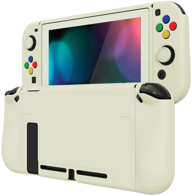 Alt view image 7 of 7 - PlayVital ZealProtect Soft Protective Case for Nintendo Switch, Flexible Cover Protector for Switch with Tempered Glass Screen Protector & Thumb Grip Caps & ABXY Direction Button Caps - Antique Yellow