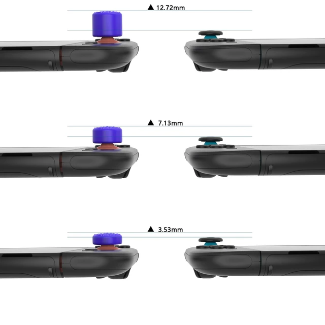 Alt view image 2 of 7 - PlayVital Quantum Pro Thumb Grips for Nintendo Switch 2, Ergonomic FPS Joystick Caps Cover for Joycon 2 - with 3 Height Convex and Concave - Diamond Grain & Crack Bomb Design | Purple (10-Pack)