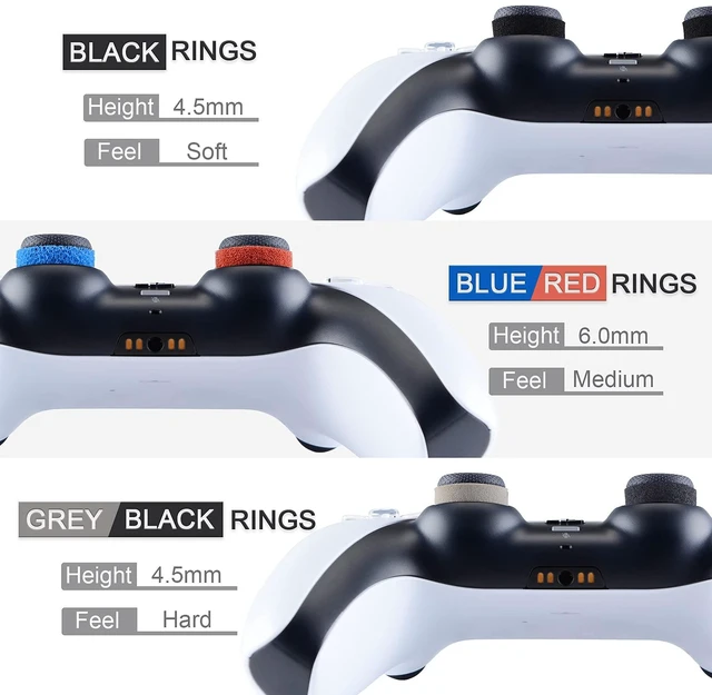 Alt view image 3 of 7 - PlayVital Precision Rings for PS5, Xbox Series X/S, PS4, Xbox One, Switch 2 Pro 10 Pack Aim Assist Joystick Rings, 3 Resistance Levels, 5 Colors for FPS Games & Motion Control