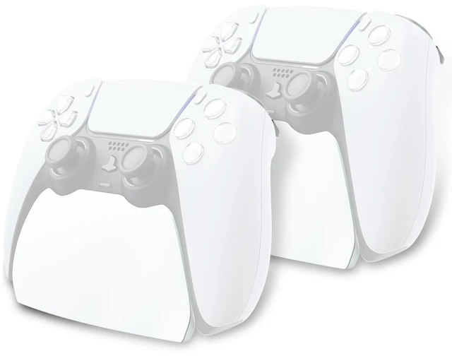 Main image of playvital 2 Pack Controller Display Stand for ps5, Gamepad Stand Desk Holder for ps5 Controller Accessories with Rubber Pads, White