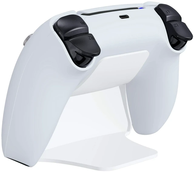 Alt view image 6 of 7 - playvital 2 Pack Controller Display Stand for ps5, Gamepad Stand Desk Holder for ps5 Controller Accessories with Rubber Pads, White