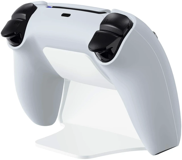 Alt view image 5 of 7 - playvital 2 Pack Controller Display Stand for ps5, Gamepad Stand Desk Holder for ps5 Controller Accessories with Rubber Pads, White