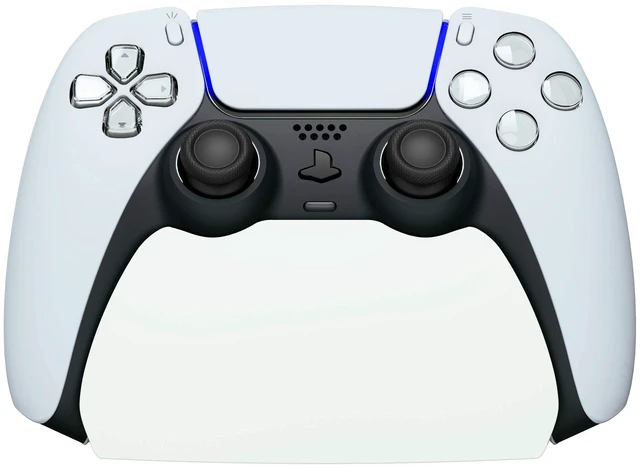 Main image of playvital White Controller Display Stand for ps5, Gamepad Accessories Desk Holder for ps5 Controller with Rubber Pads