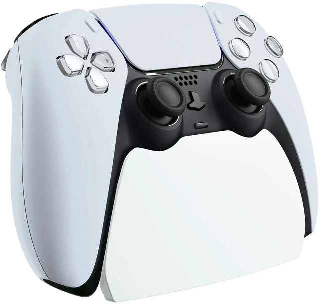 Alt view image 6 of 7 - playvital White Controller Display Stand for ps5, Gamepad Accessories Desk Holder for ps5 Controller with Rubber Pads