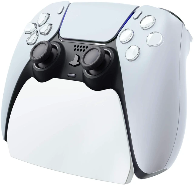 Alt view image 7 of 7 - playvital White Controller Display Stand for ps5, Gamepad Accessories Desk Holder for ps5 Controller with Rubber Pads