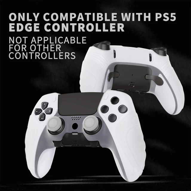 Alt view image 2 of 7 - PlayVital Guardian Edition Glow in Dark Anti-Slip Ergonomic Silicone Cover Case for ps5 Edge Controller, Soft Rubber Protector Skin for ps5 Edge Wireless Controller with Thumb Grip Caps - Green