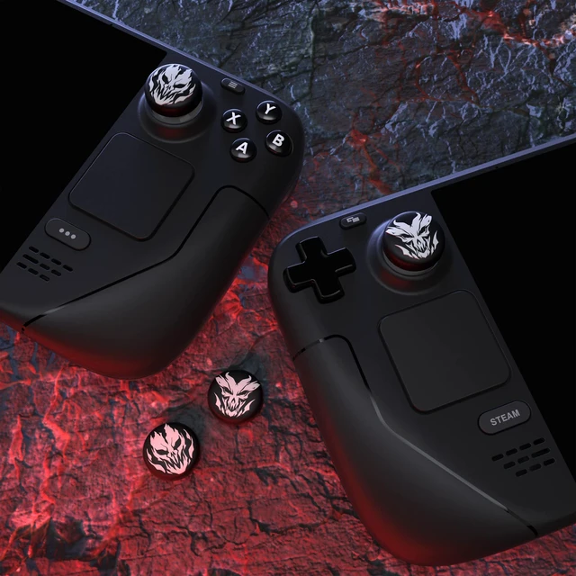 Alt view image 7 of 7 - PlayVital Thumb Grip Caps for Steam Deck LCD, Silicone Thumbsticks Grips Joystick Caps for Steam Deck OLED - Fire Demons