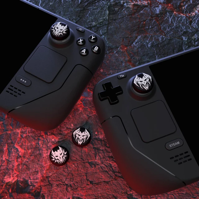 Alt view image 7 of 7 - PlayVital Thumb Grip Caps for Steam Deck LCD, Silicone Thumbsticks Grips Joystick Caps for Steam Deck OLED - Lich Demons