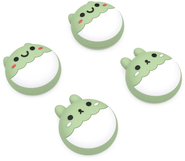 Main image of PlayVital Cute Thumb Grip Caps for ps5/ps5 Edge Controller, Joystick Caps for Switch 2 Pro/Switch Pro, Thumbstick Cover for Xbox Series X/S, Elite Series 2, Xbox One - Rabbit & Squirrel, Matcha Green