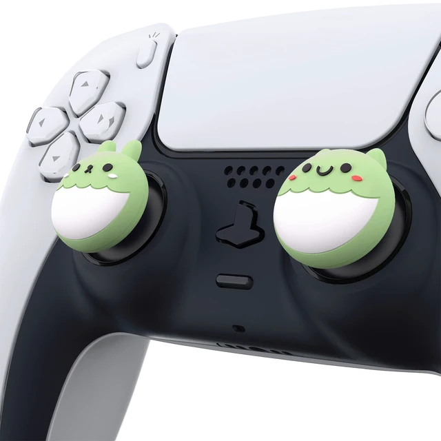Alt view image 3 of 7 - PlayVital Cute Thumb Grip Caps for ps5/ps5 Edge Controller, Joystick Caps for Switch 2 Pro/Switch Pro, Thumbstick Cover for Xbox Series X/S, Elite Series 2, Xbox One - Rabbit & Squirrel, Matcha Green