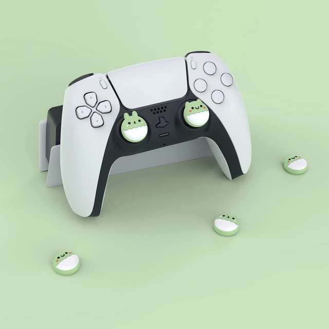 Alt view image 5 of 7 - PlayVital Cute Thumb Grip Caps for ps5/ps5 Edge Controller, Joystick Caps for Switch 2 Pro/Switch Pro, Thumbstick Cover for Xbox Series X/S, Elite Series 2, Xbox One - Rabbit & Squirrel, Matcha Green