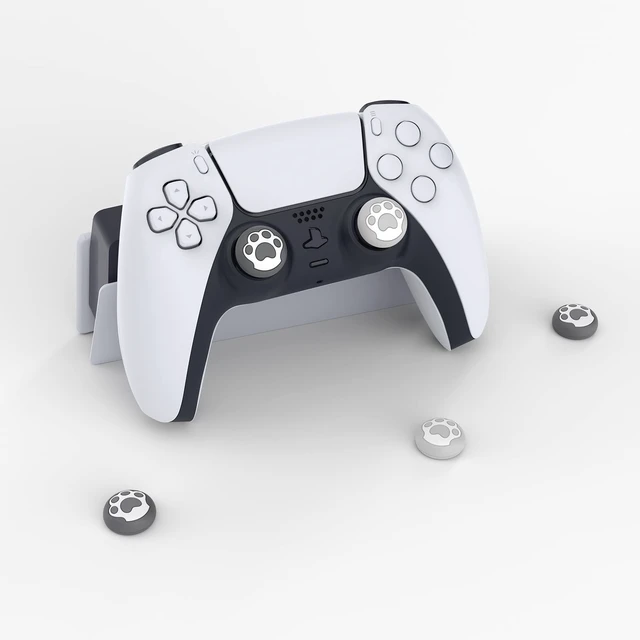 Alt view image 5 of 7 - PlayVital Cat Paw Cute Thumb Grip Caps for ps5/4 Controller, Silicone Analog Stick Caps Cover for Xbox Series X/S, Thumbstick Caps for Switch Pro Controller - Gray & Light Gray