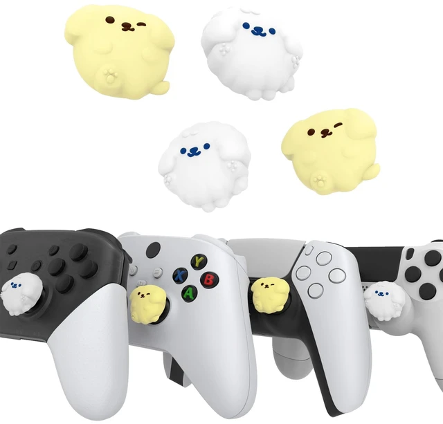 Alt view image 3 of 7 - PlayVital Cute Thumb Grip Caps for ps5, Edge, ps4 Controller, Silicone Analog Stick Cover for Xbox Series X/S, Elite Series 2 Controller, Thumb Caps for Switch 2 Pro Controller - Fluffy & Winky Pups