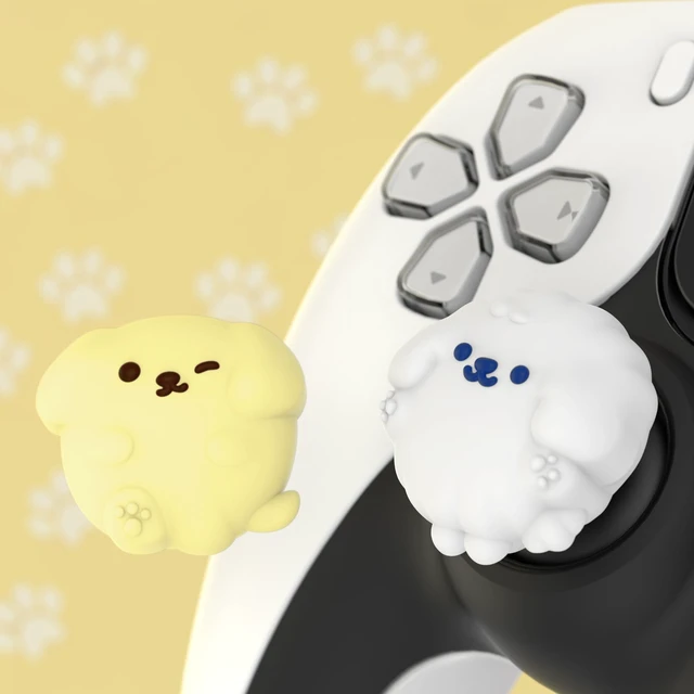 Alt view image 4 of 7 - PlayVital Cute Thumb Grip Caps for ps5, Edge, ps4 Controller, Silicone Analog Stick Cover for Xbox Series X/S, Elite Series 2 Controller, Thumb Caps for Switch 2 Pro Controller - Fluffy & Winky Pups