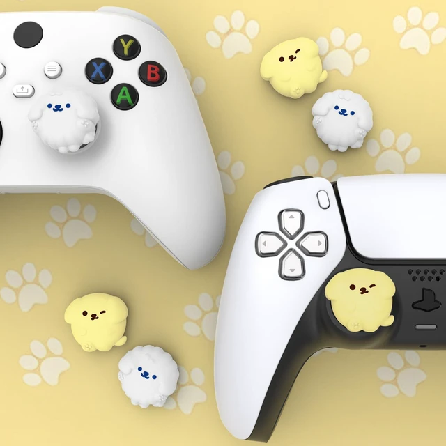 Alt view image 6 of 7 - PlayVital Cute Thumb Grip Caps for ps5, Edge, ps4 Controller, Silicone Analog Stick Cover for Xbox Series X/S, Elite Series 2 Controller, Thumb Caps for Switch 2 Pro Controller - Fluffy & Winky Pups