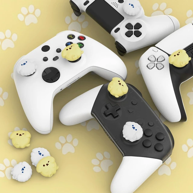 Alt view image 7 of 7 - PlayVital Cute Thumb Grip Caps for ps5, Edge, ps4 Controller, Silicone Analog Stick Cover for Xbox Series X/S, Elite Series 2 Controller, Thumb Caps for Switch 2 Pro Controller - Fluffy & Winky Pups