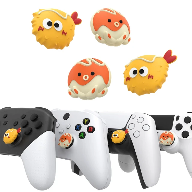 Alt view image 3 of 7 - PlayVital Cute Thumb Grip Caps for Nintendo Switch 2 Pro, Switch Pro Controller, Joystick Caps Cover for ps5, Edge, ps4, Xbox Series X/S, Xbox One, Elite Series 2 Controller - Tempura and Takoyaki