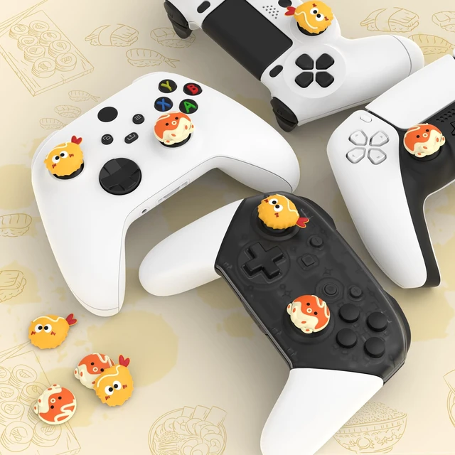 Alt view image 7 of 7 - PlayVital Cute Thumb Grip Caps for Nintendo Switch 2 Pro, Switch Pro Controller, Joystick Caps Cover for ps5, Edge, ps4, Xbox Series X/S, Xbox One, Elite Series 2 Controller - Tempura and Takoyaki