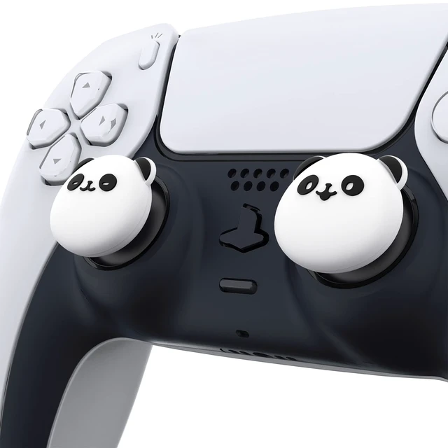 Alt view image 3 of 7 - PlayVital Cute Thumb Grip Caps for ps5, Edge, ps4 Controller, Silicone Analog Stick Cover for Xbox Series X/S, Elite Series 2 Controller, Thumbstick Caps for Switch 2 Pro Controller - Chubby Panda