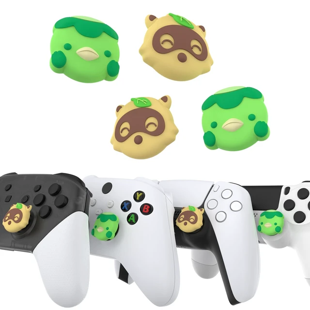 Alt view image 3 of 7 - PlayVital Cute Thumb Grip Caps for Nintendo Switch 2 Pro, Switch Pro Controller, Silicone Joystick Caps Cover for ps5, Edge, ps4, Xbox Series X/S, Xbox One, Elite Series 2 Controller - Tanuki & Kappa