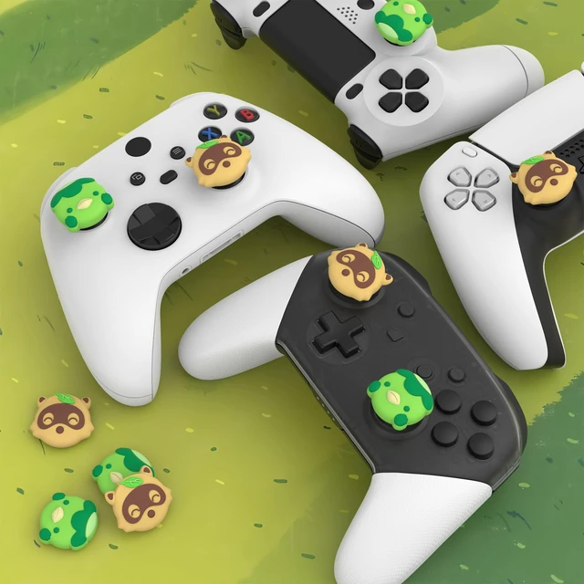 Alt view image 7 of 7 - PlayVital Cute Thumb Grip Caps for Nintendo Switch 2 Pro, Switch Pro Controller, Silicone Joystick Caps Cover for ps5, Edge, ps4, Xbox Series X/S, Xbox One, Elite Series 2 Controller - Tanuki & Kappa