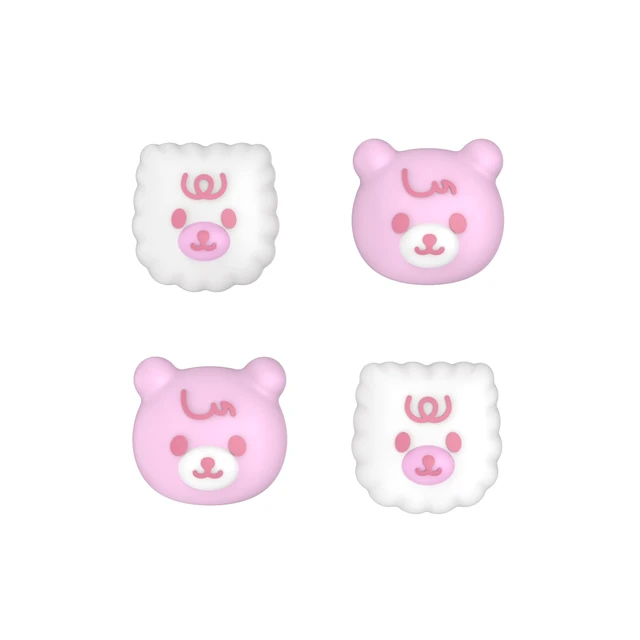 Alt view image 7 of 7 - PlayVital Thumb Grip Caps for Xbox Series S/X, Xbox One, Elite Series 2 Controller, Cute Joystick Caps for ps5/EDGE/ps4, Thumbstick Cover for Switch 2 Pro/Switch Pro - Cute Bear, White & Pink