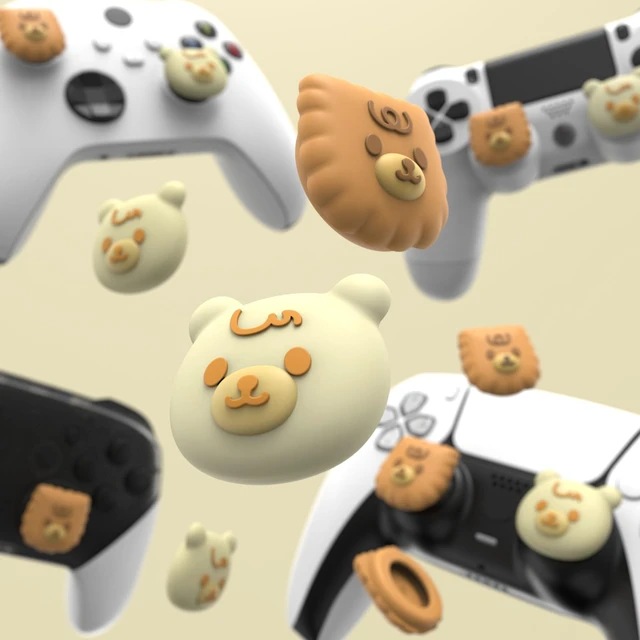 Alt view image 5 of 7 - PlayVital Thumb Grip Caps for Xbox Series S/X, Xbox One, Elite Series 2 Controller, Cute Joystick Caps for ps5/EDGE/ps4, Thumbstick Cover for Switch 2 Pro/Switch Pro Controller - Cute Bear