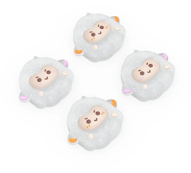 Main image of PlayVital Cute Thumb Grip Caps for ps5/ps5 Edge Controller, Joystick Caps for Switch 2 Pro/Switch Pro Controller, Thumbstick Cover for Xbox Series X/S, Elite Series 2, Xbox One - Fuzzy Sheep
